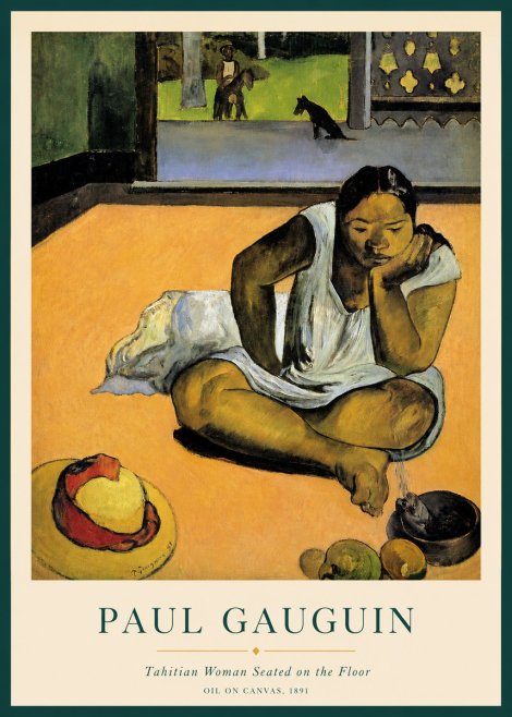 Paul Gauguin Tahitian Woman Seated on the Floor No3 - Affiche