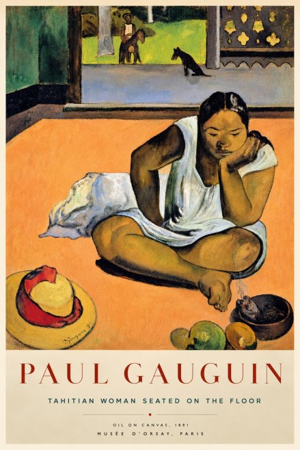 Paul Gauguin Tahitian Woman Seated on the Floor No5 - Affiche