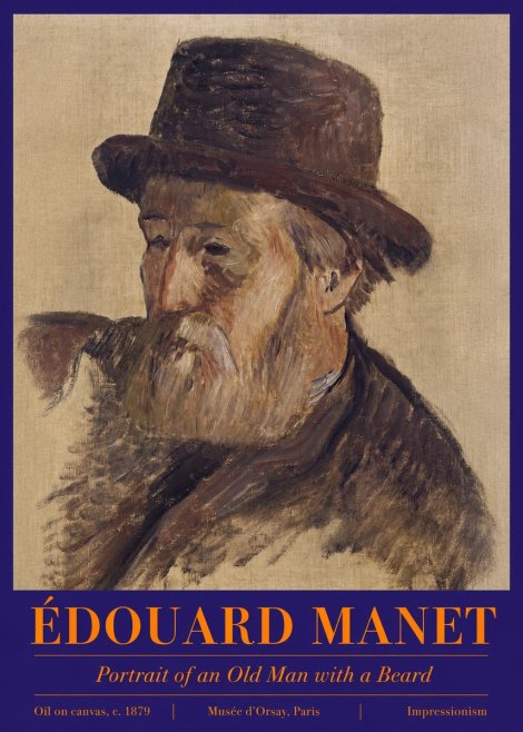 Édouard Manet Portrait of an Old Man with a Beard No2 - Affiche