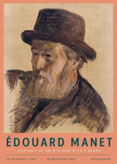 Édouard Manet Portrait of an Old Man with a Beard No3 - Affiche