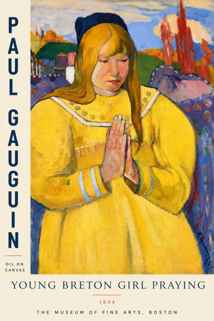 Paul Gauguin Young Breton Girl Praying, 1894 No5 - Affiche