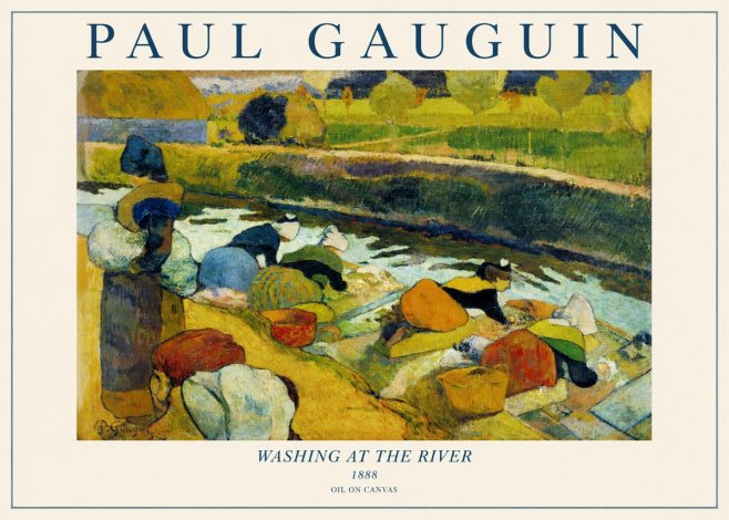 Paul Gauguin Washing at the River No1 - Affiche