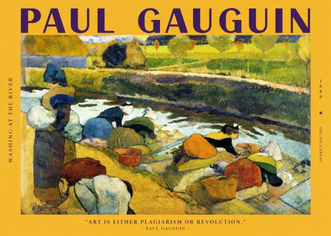 Paul Gauguin Washing at the River No2 - Affiche