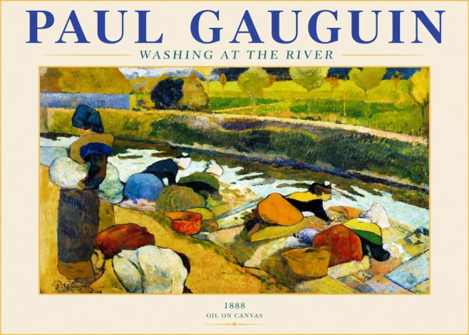 Paul Gauguin Washing at the River No4 - Affiche