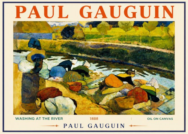 Paul Gauguin Washing at the River No6 - Affiche