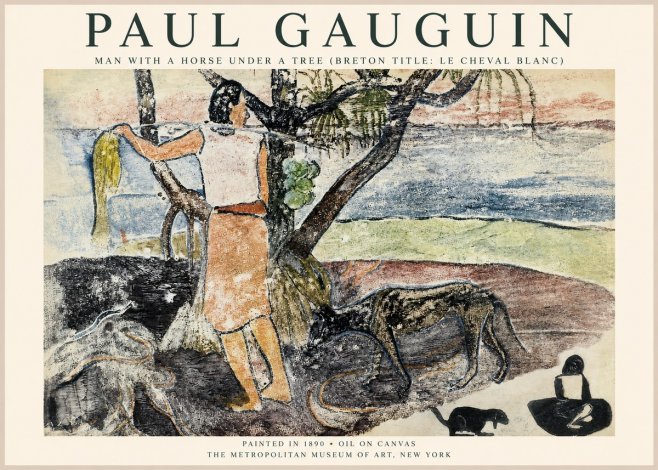 Paul Gauguin Woman with Dog (Te Faaturuma) No6 - Affiche
