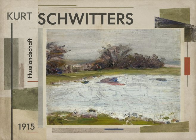 Kurt Schwitters Flusslandschaft No4 - Affiche