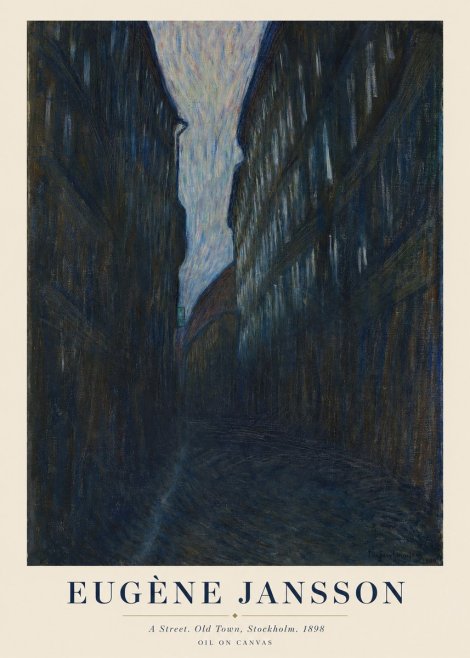 Eugène Jansson A Street. Old Town, Stockholm. 1898 No1 - Affiche