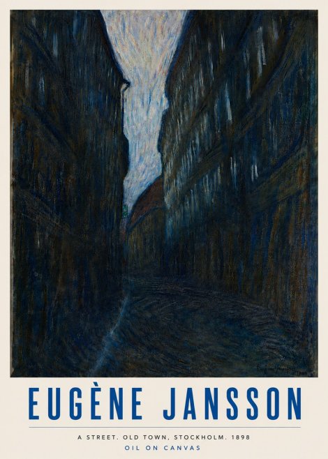 Eugène Jansson A Street. Old Town, Stockholm. 1898 No6 - Affiche