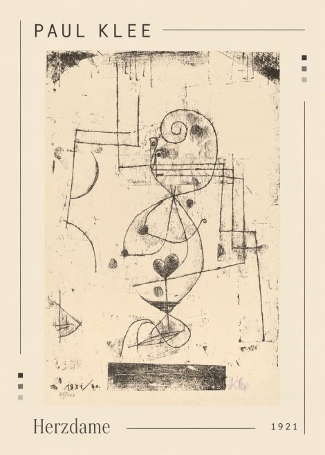 Paul Klee Herzdame No1 - Affiche
