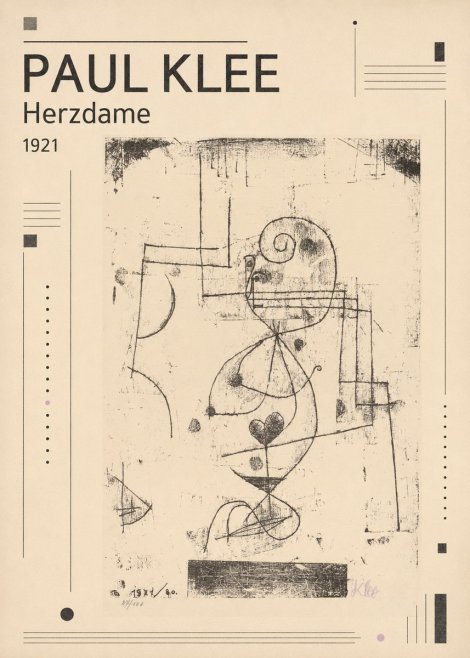 Paul Klee Herzdame No3 - Affiche