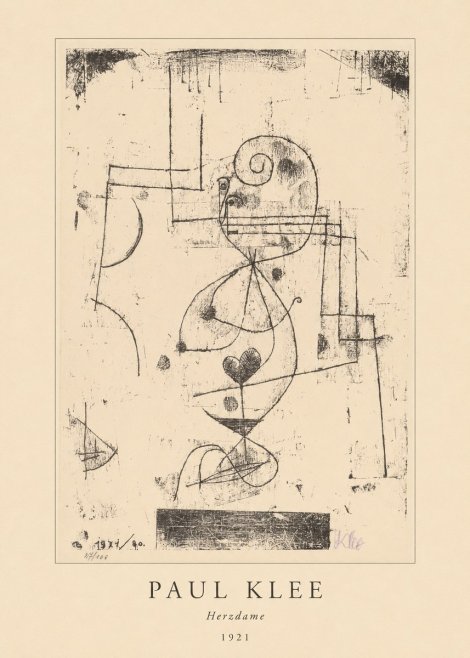 Paul Klee Herzdame No4 - Affiche