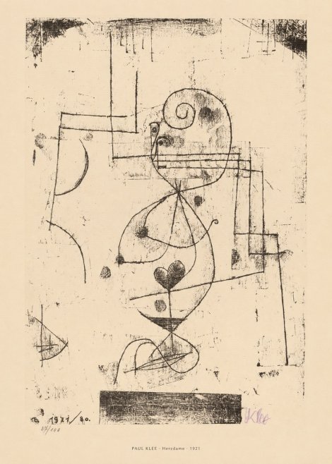 Paul Klee Herzdame No5 - Affiche
