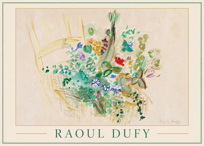 Raoul Dufy Bouquet in a Basket No1 - Affiche