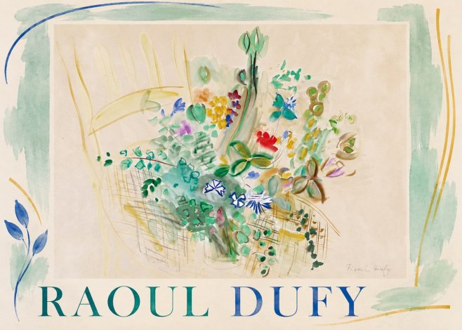 Raoul Dufy Bouquet in a Basket No4 - Affiche