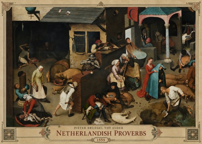 Pieter Bruegel Netherlandish Proverbs VI No2 - Affiche
