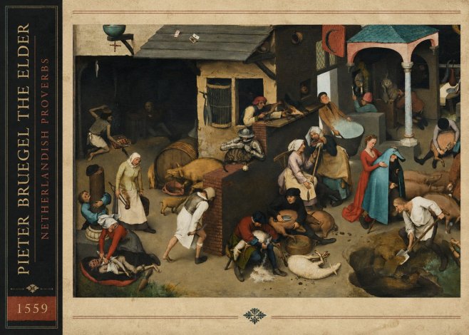 Pieter Bruegel Netherlandish Proverbs VI No3 - Affiche