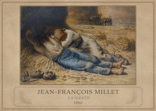 Jean-François Millet La Sieste No1 - Affiche