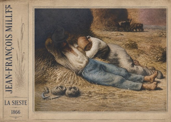 Jean-François Millet La Sieste No2 - Affiche