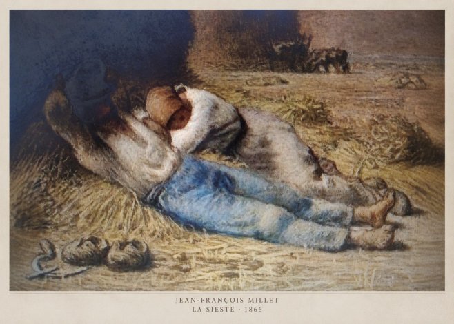 Jean-François Millet La Sieste No5 - Affiche