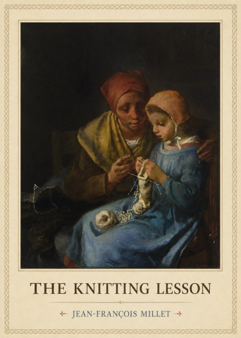 Jean-François Millet The Knitting Lesson I No4 - Affiche