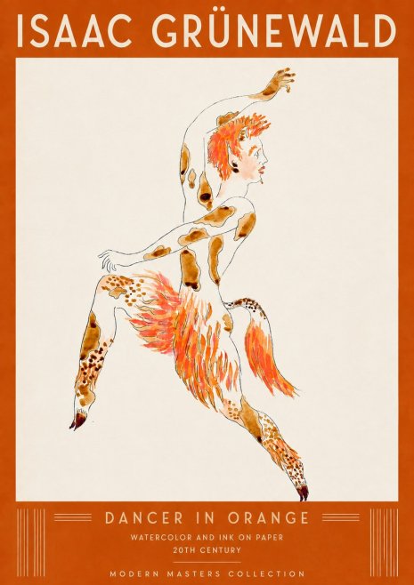 Isaac Grünewald Dancer in Orange No5 - Affiche