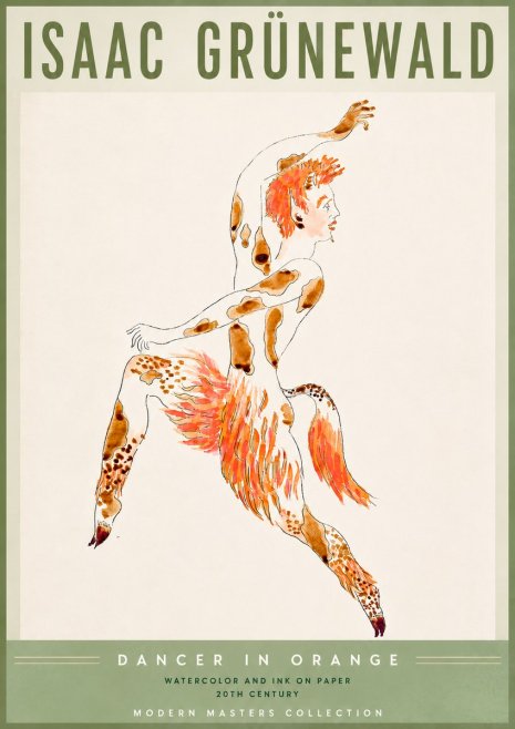 Isaac Grünewald Dancer in Orange No6 - Affiche