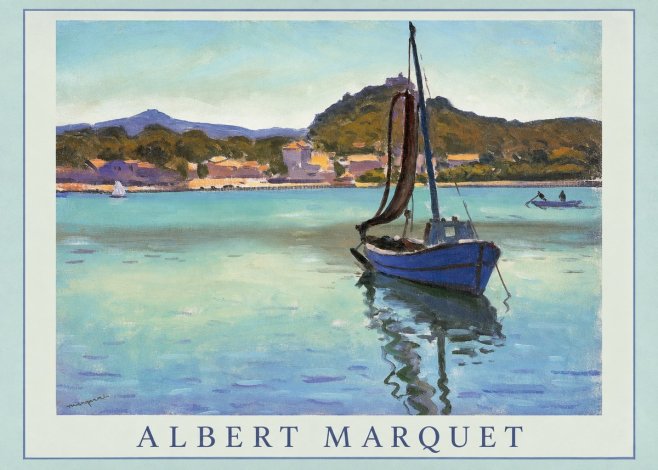 Albert Marquet Blue Boat in the Harbor No1 - Affiche