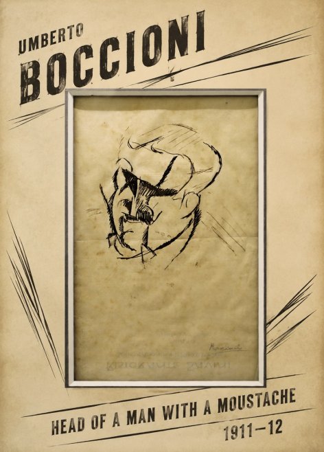 Umberto Boccioni Head of a Man with a Moustache No1 - Affiche