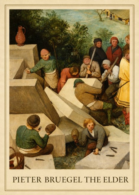 Pieter Bruegel The Tower of Babel V No1 - Affiche