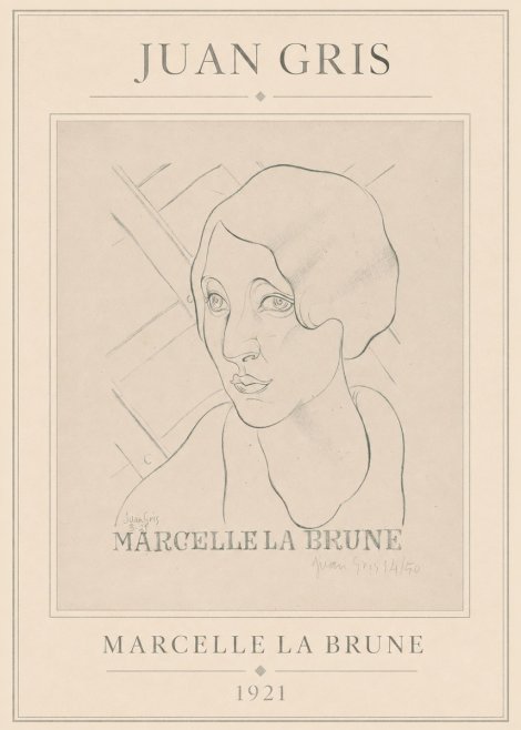 Juan Gris Marcelle La Brune II No1 - Affiche