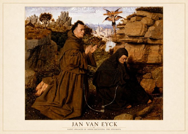 Jan van Eyck Saint Francis of Assisi Receiving the Stigmata No5 - Affiche