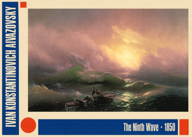 Ivan Konstantinovich Aivazovsky The Ninth Wave II No2 - Affiche