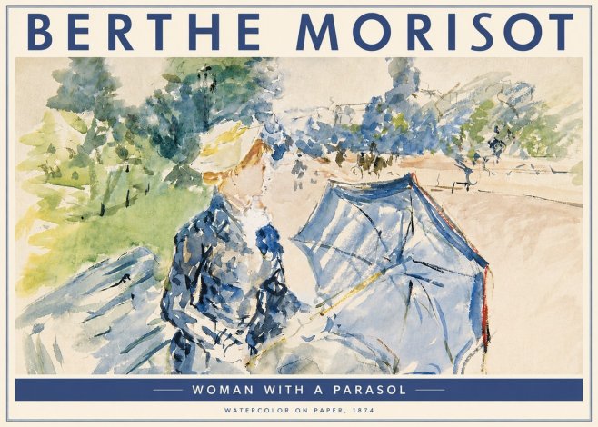 Berthe Morisot Woman with a Parasol No4 - Affiche