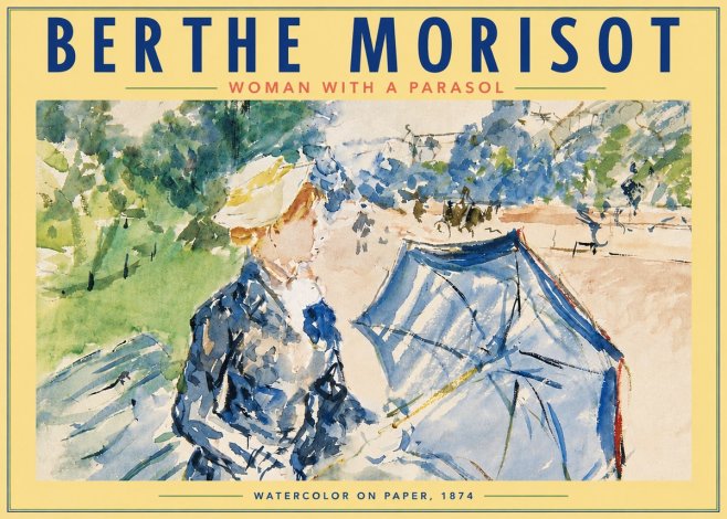 Berthe Morisot Woman with a Parasol No6 - Affiche