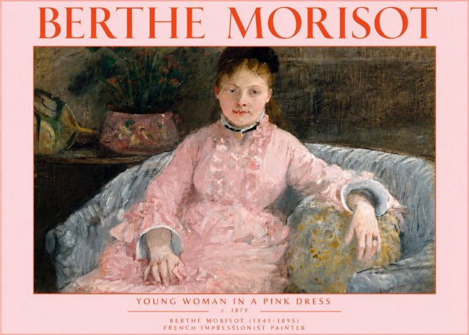 Berthe Morisot Young Woman in a Pink Dress I No5 - Affiche