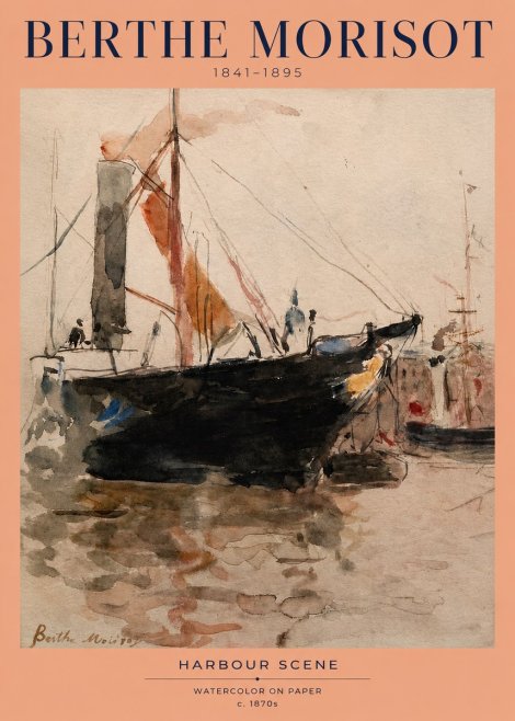Berthe Morisot Harbour Scene No2 - Affiche