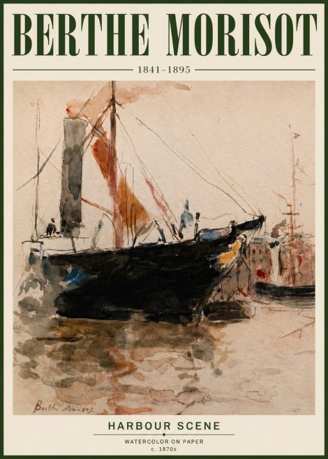 Berthe Morisot Harbour Scene No6 - Affiche
