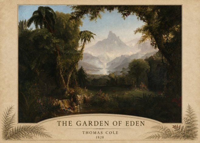 Thomas Cole The Garden of Eden I No5 - Affiche