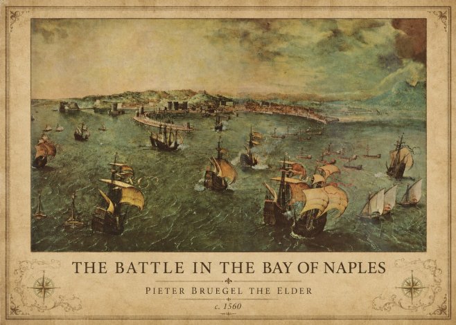 Pieter Bruegel The Battle in the Bay of Naples No1 - Affiche