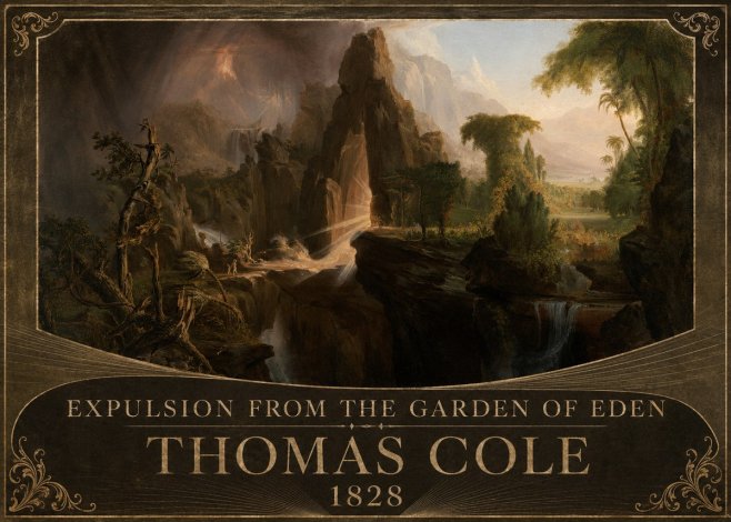 Thomas Cole Expulsion from the Garden of Eden I No3 - Affiche
