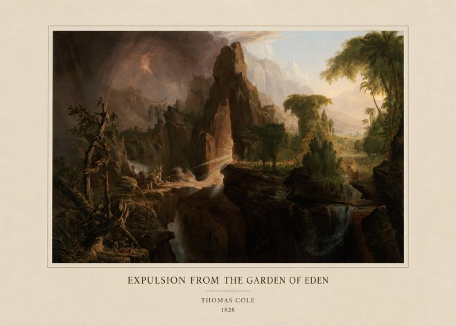 Thomas Cole Expulsion from the Garden of Eden I No4 - Affiche