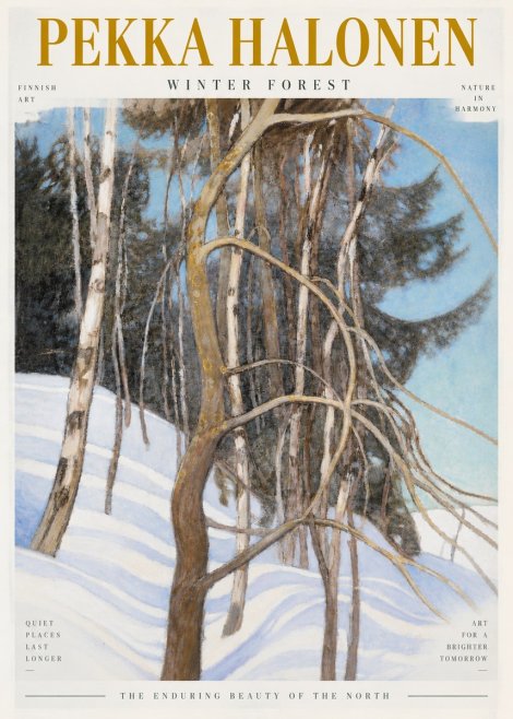 Pekka Halonen Winter Forest III No4 - Affiche