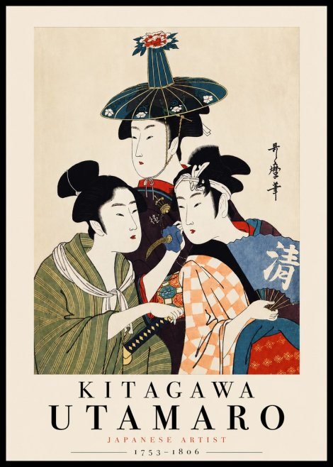 Kitagawa Utamaro Three Beauties No3 - Affiche