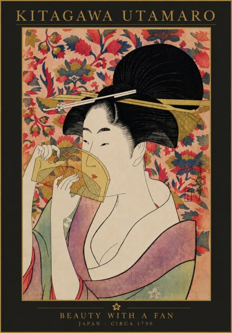 Kitagawa Utamaro Beauty with a Fan II No4 - Affiche