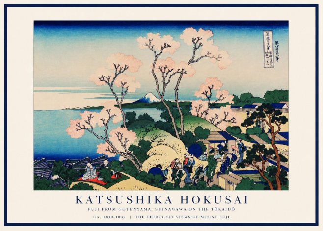 Katsushika Hokusai Fuji from Gotenyama, Shinagawa on the Tōkaidō No1 - Affiche