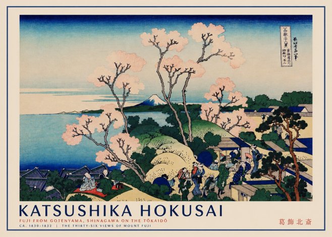 Katsushika Hokusai Fuji from Gotenyama, Shinagawa on the Tōkaidō No2 - Affiche