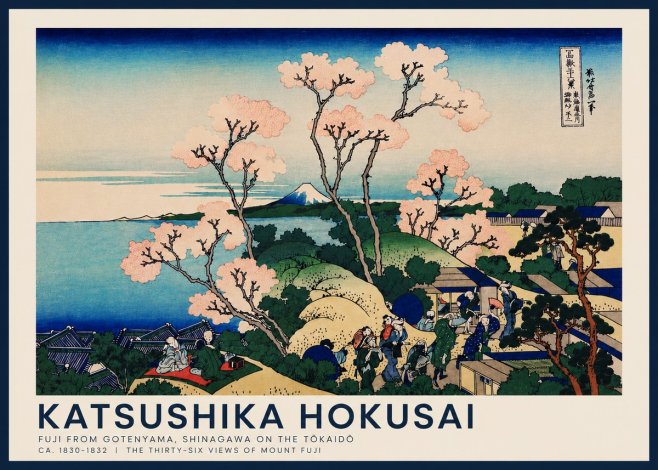 Katsushika Hokusai Fuji from Gotenyama, Shinagawa on the Tōkaidō No4 - Affiche