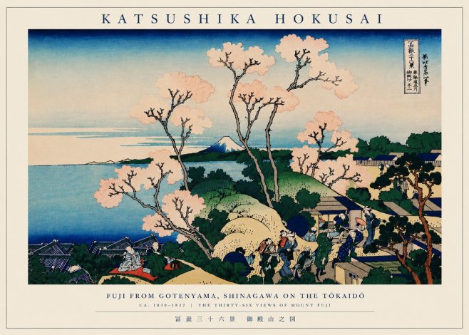 Katsushika Hokusai Fuji from Gotenyama, Shinagawa on the Tōkaidō No6 - Affiche