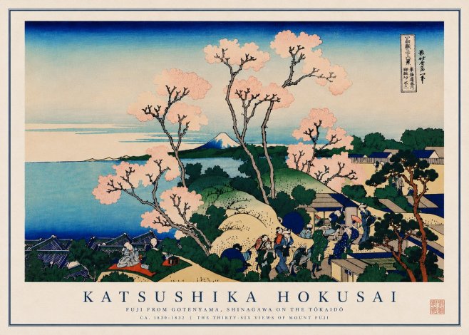 Katsushika Hokusai Fuji from Gotenyama, Shinagawa on the Tōkaidō No8 - Affiche